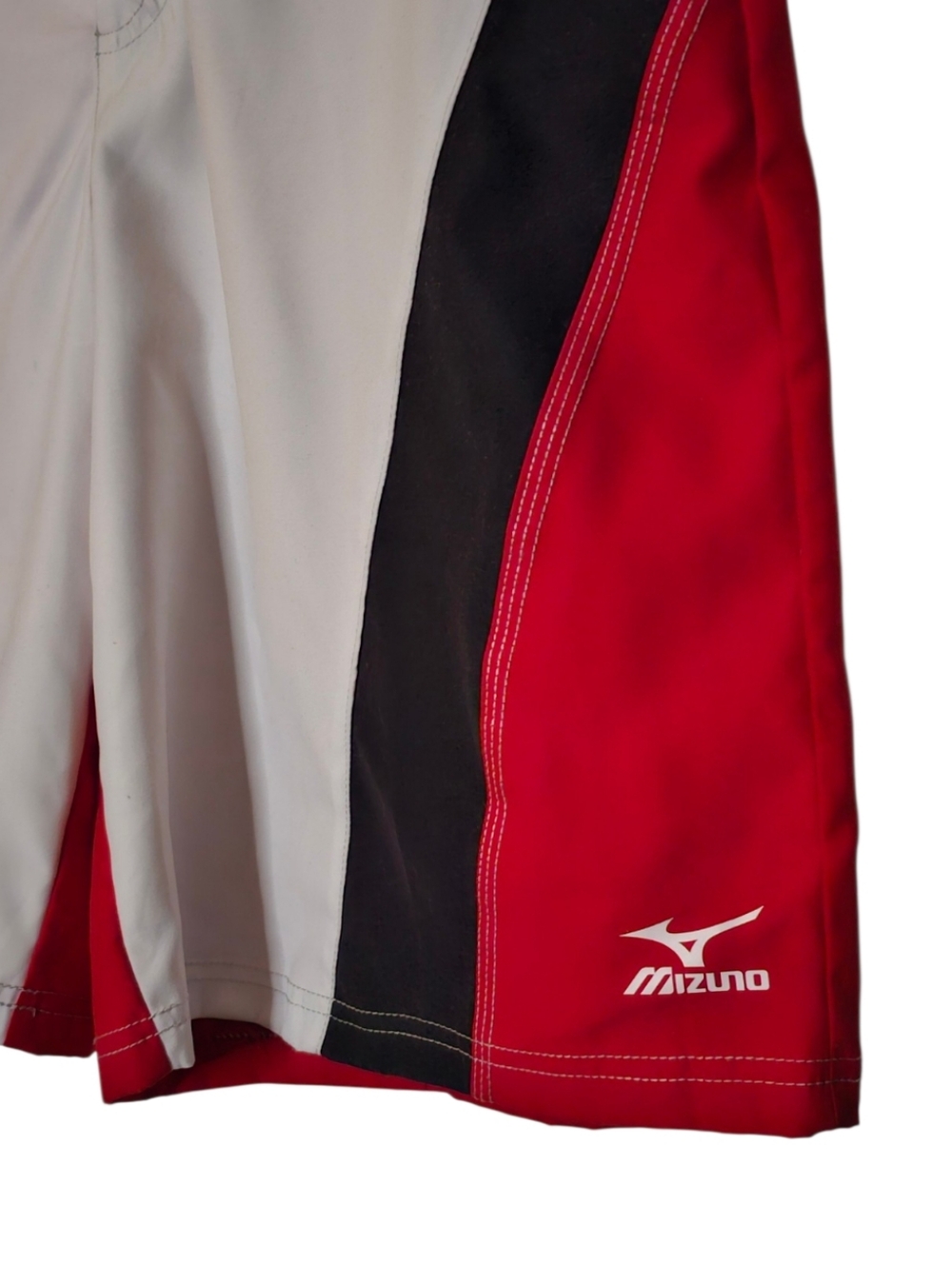 Mizuno Volleyball Canada White Blue Red Long Shorts men's small with 10" inseam